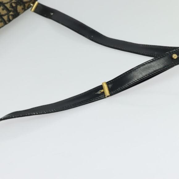 DIOR Trotter Canvas Shoulder Bag Navy Gold - Picture 7 of 16